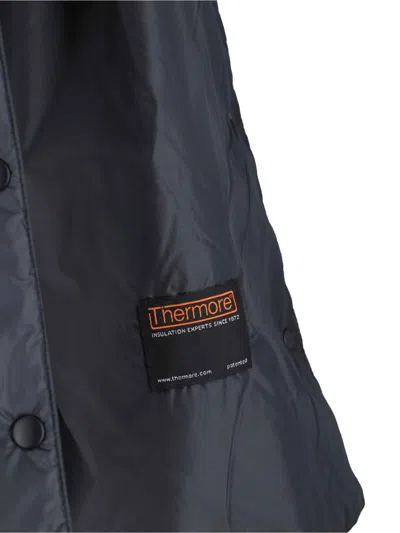 Aspesi Long-sleeved Button-up Hooded Jacket In Gray