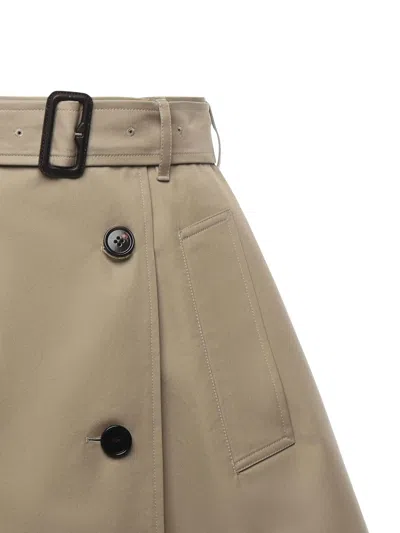 Burberry Beige Trench Mini Skirt In Gabardine In Neutral