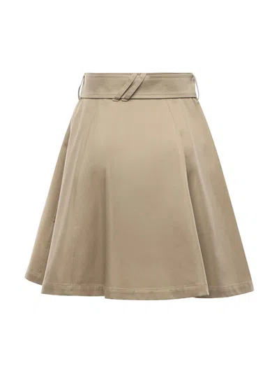 Burberry Beige Trench Mini Skirt In Gabardine In Neutral
