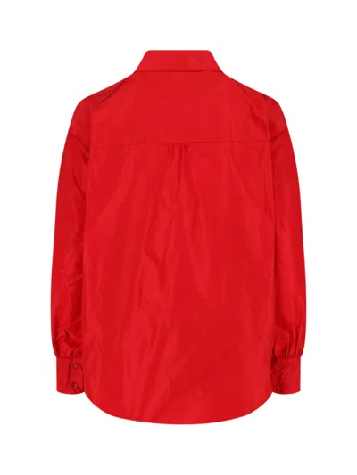 Aspesi Long Sleeve Collared Top Chest Pocket In Red