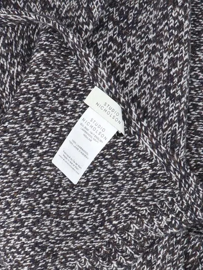 Studio Nicholson Multicolour Woven Scarf With Dynamic Pattern In Gray