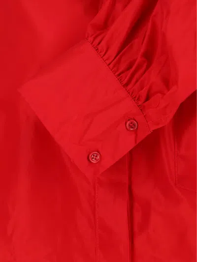 Aspesi Long Sleeve Collared Top Chest Pocket In Red