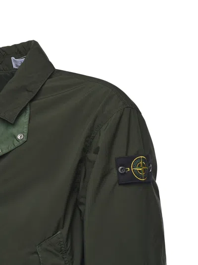 Stone Island Coach Jacket With Anti-drop And Snap Pockets In Green