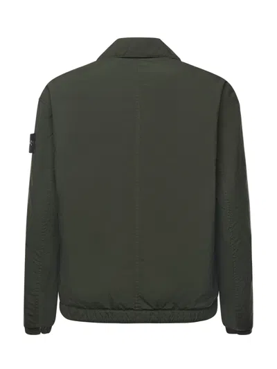 Stone Island Coach Jacket With Anti-drop And Snap Pockets In Green