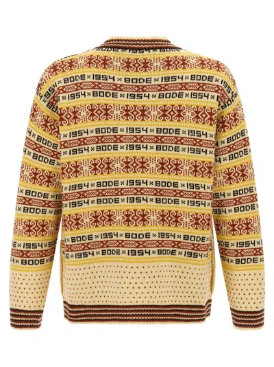 Bode Marzipan Jacquard-knit Wool Cardigan In Yellow