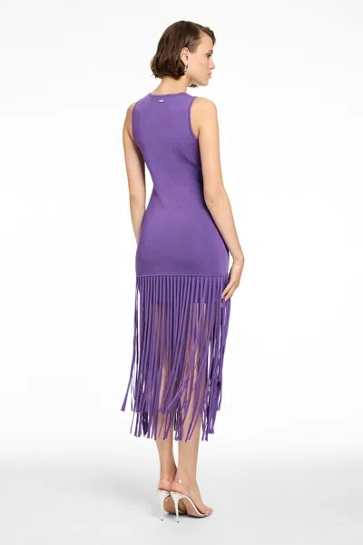 Toccin Margaux Mini Dress With Fringe In Pink