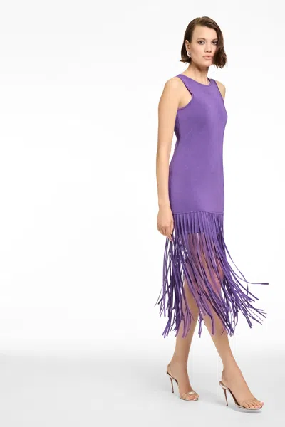 Toccin Margaux Mini Dress With Fringe In Pink