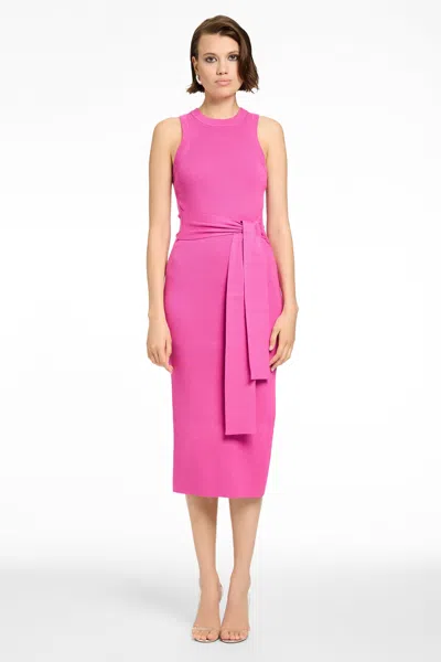 Toccin Piper Sleeveless Tie-front Midi Dress In Burgundy