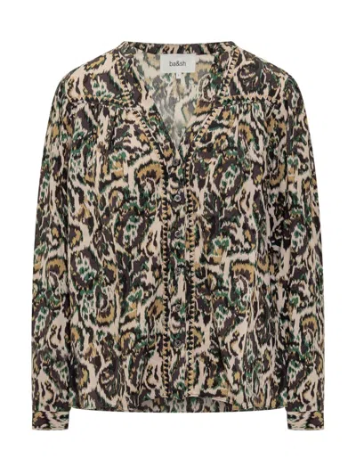 Ba&sh Onada Buttoned-printed Shirt In Green