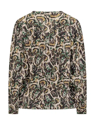 Ba&sh Onada Buttoned-printed Shirt In Green