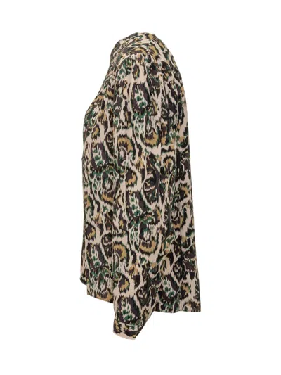 Ba&sh Onada Buttoned-printed Shirt In Green