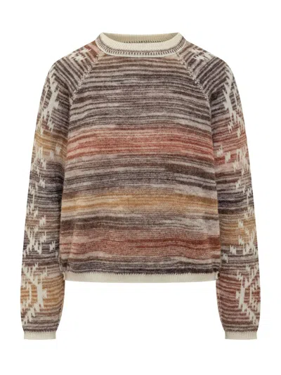 Ba&sh Clodie Striped-patterned Sweater In Brown