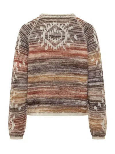 Ba&sh Clodie Striped-patterned Sweater In Brown