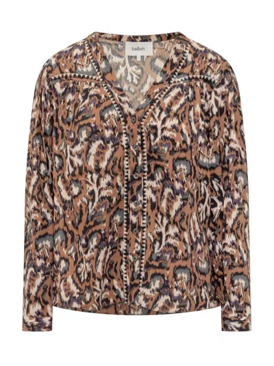 Ba&sh Onada Buttoned-printed Shirt In Brown