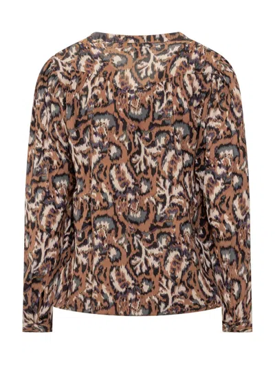 Ba&sh Onada Buttoned-printed Shirt In Brown