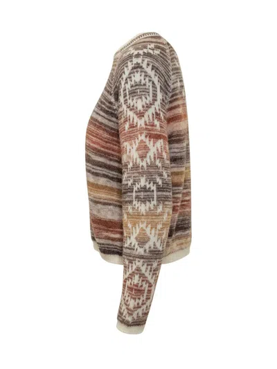 Ba&sh Clodie Striped-patterned Sweater In Brown