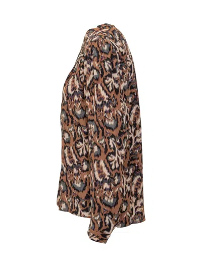 Ba&sh Onada Buttoned-printed Shirt In Brown