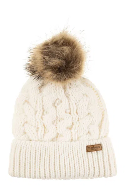 Barbour Penshaw Hat And Scarf Set In Neutral