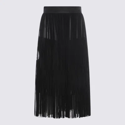 Dolce & Gabbana Silk Organza Midi Skirt In Black