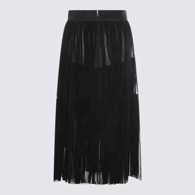 Dolce & Gabbana Silk Organza Midi Skirt In Black