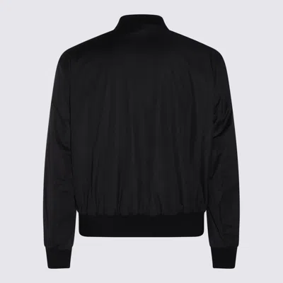 Giorgio Armani High Collar Jacket With Ribbed Cuffs And Pockets In Black