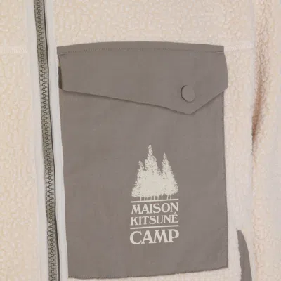 Maison Kitsuné Casual Fleece Zipped Jacket In Neutral