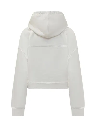 Marni Logo Printed Drawstring Hoodie In White
