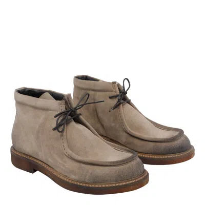 Pawelk's Beige Laced Up Shoes In Brown