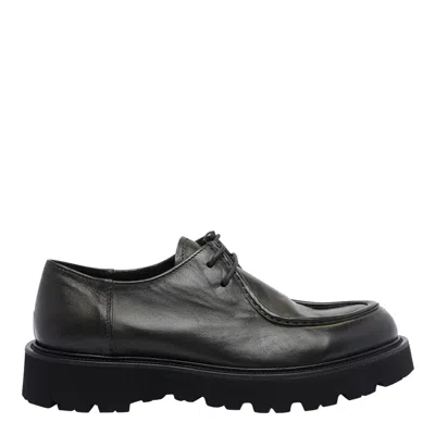 Pawelk's Green Cru Lace Up Shoes In Black