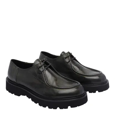 Pawelk's Green Cru Lace Up Shoes In Black