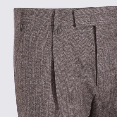 Pt Torino Relaxed Trousers With Pleated Front And Cuffs In Gray