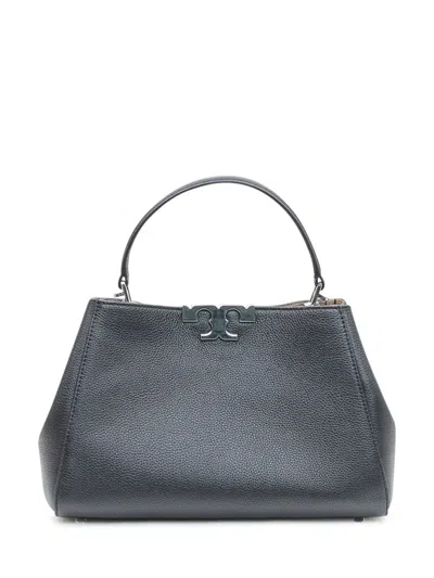 Tory Burch Eleanor Pebbled Medium Black Bag In Black