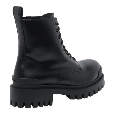 Balenciaga Leather Boots With Maxi Rubber Sole In Black