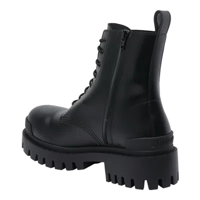 Balenciaga Leather Boots With Maxi Rubber Sole In Black