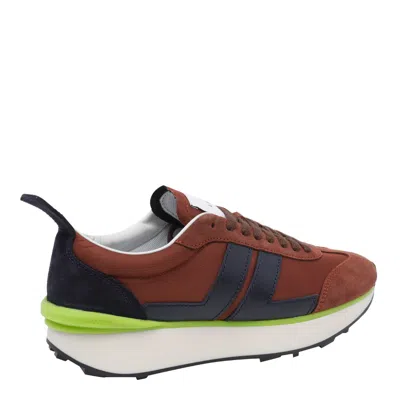 Lanvin Nylon Sneakers Suede Accents In Brown