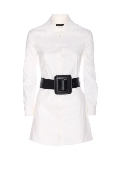 Balenciaga Longline Dress Belted At The Waist In Metallic