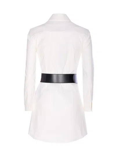 Balenciaga Longline Dress Belted At The Waist In Metallic