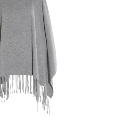 Fabiana Filippi Fringed Turtleneck Cape Soft Texture In Multi