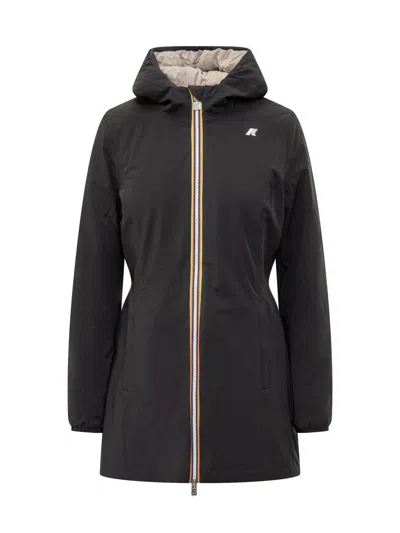 K-way K Way Sophie Plus Reversible Hooded Jacket In Black