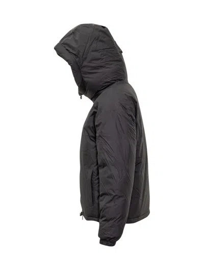 K-way Black Hooded Down Jacket In Black
