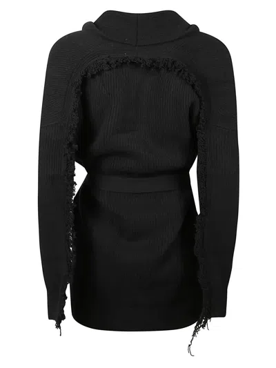 Drumohr Hooded Belted Cardigan In Black