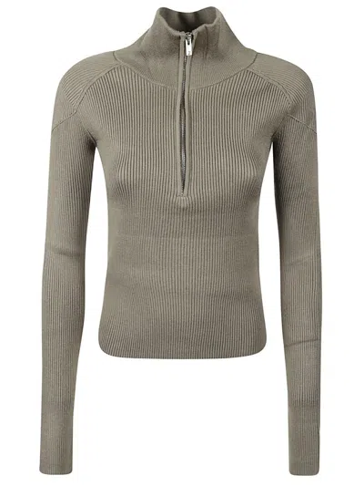 Iro Zip Ribbed Sweater In Gray