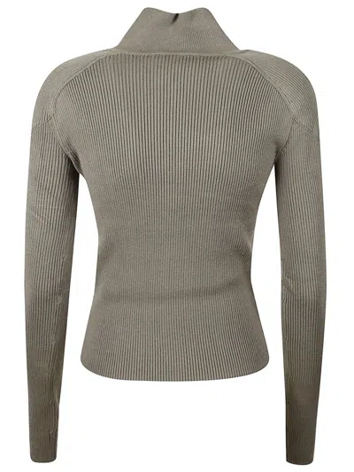 Iro Zip Ribbed Sweater In Gray