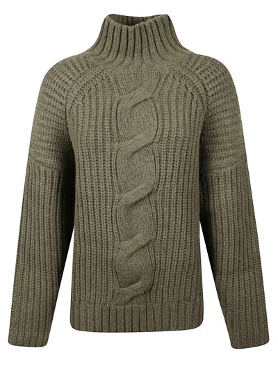 Iro Rhona Cable-knit Sweater In Green