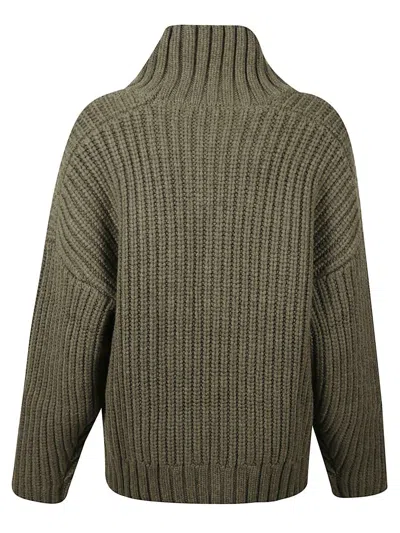 Iro Rhona Cable-knit Sweater In Green
