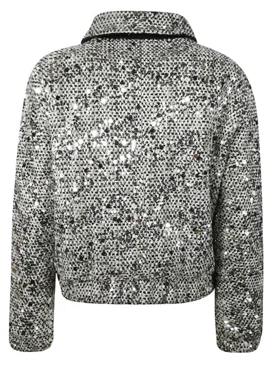 Add Sequin-embellished Jacket In Gray