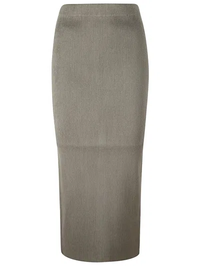 Iro Ribbed Slit Skirt In Green