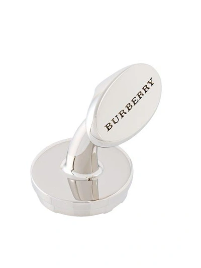 Shop Burberry Manschettenknöpfe Mit Karo-prägung - Metallisch In Metallic