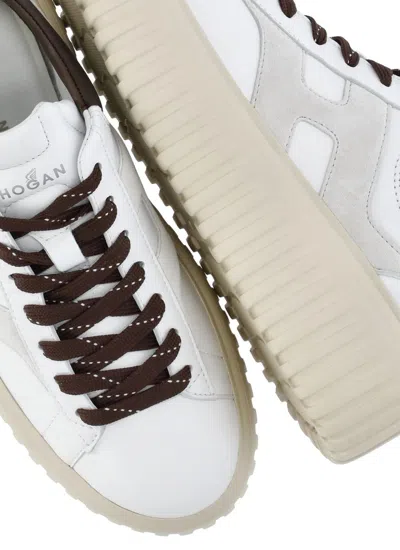 Hogan H-stripes Sneakers In White