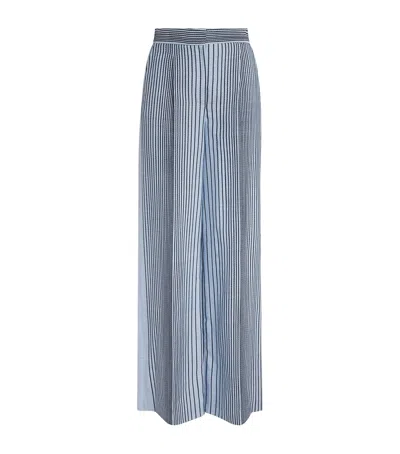 Joseph Embroidered Stripe Alanel Trousers In Blue